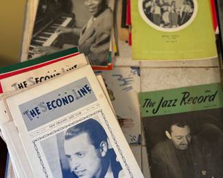 A collection of vintage jazz publications and magazines. 1950s - 1960s