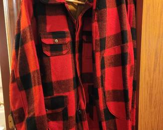 1940s Woolrich Buffalo plaid hunting coat and pants