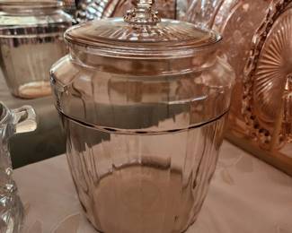 Pink depression optic cookie jar