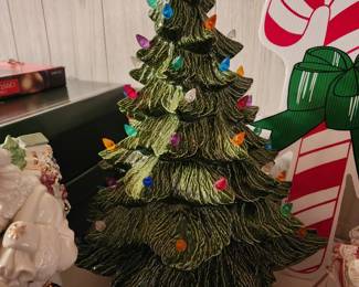 Vintage ceramic lighted Christmas tree