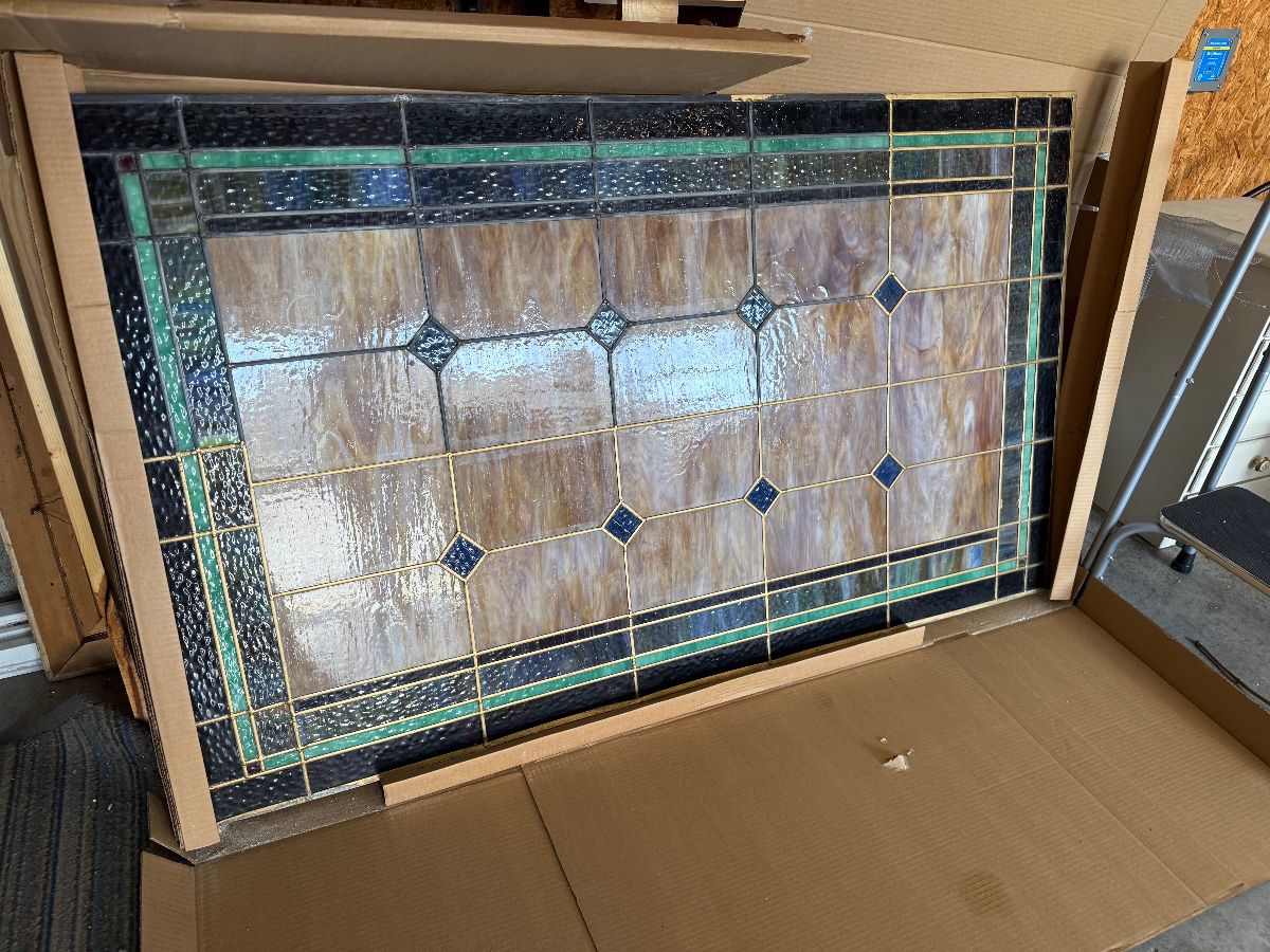#60 Antique Stained Glass 3'x5' $500.00