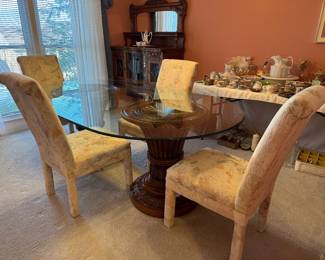 	#12	Glass Top Table with 4 Chairs 84x48x29	 $150.00 				
