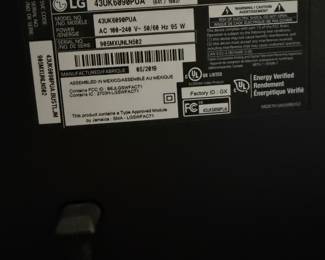 	#18	LG TV 45"	 $45.00 				