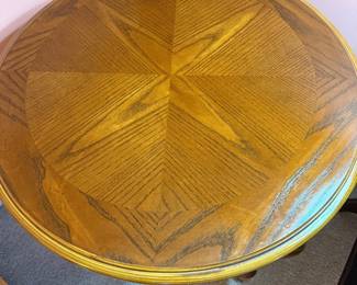 	#6	Queen Anne Oak side table with Glass top 24x21	 $40.00 							