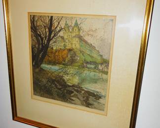 Luigi Kasimir signed etching