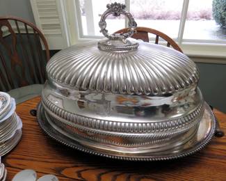 Silverplate platter & cloche