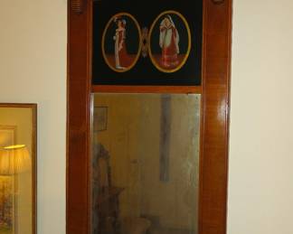(BID ITEM) 19th century empire reverse glass painted mirror