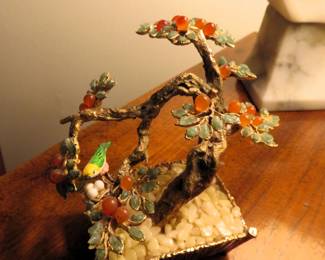 Swoboda jade & quartz bonsai tree