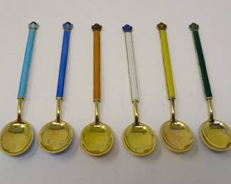David Andersen guilloche enamel demitasse spoons