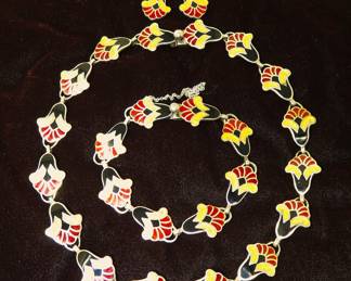 Margot De Taxco sterling enamel jewelry