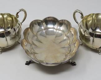 Sterling cream & sugar bowls