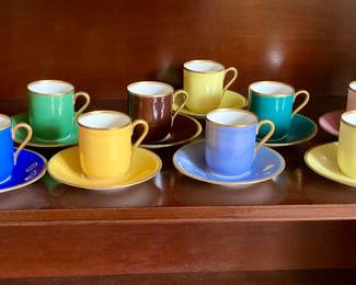 Rare Bing & Grondahl 1940s harlequin demitasse cups