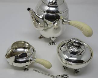 Georg Jensen sterling "Blossom" tea set