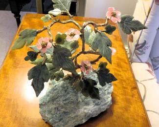 Swoboda jade & quartz bonsai tree