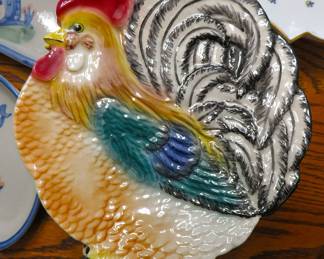 Brad Keeler vintage rooster plates
