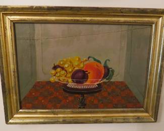 Antique folk painting on board