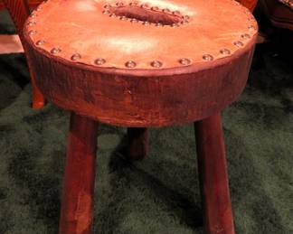 Espana Leather studded milking stool