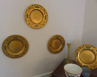Louis C. Tiffany Furnaces gilt bronze cabinet plates