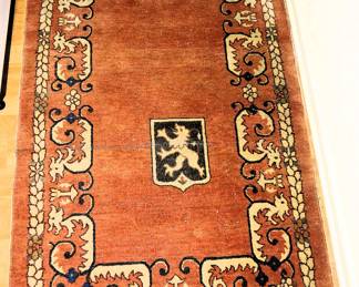 Antique Asian 3x5 lion crest rug