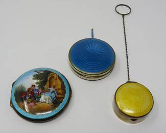 Birks guilloche enamel compact 