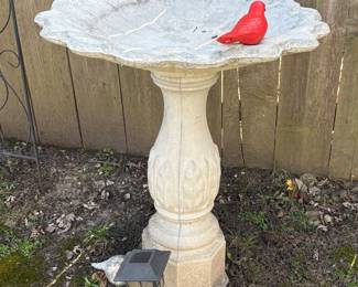 Cement bird feeder