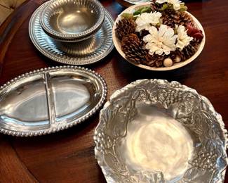 Pewter serving pieces