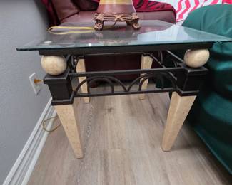 side brass and glass table 