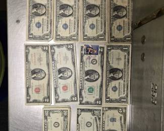 Silver certificates and other old currency