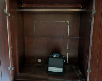 Inside wood cabinet