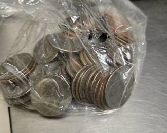Bag of 50 cent pieces