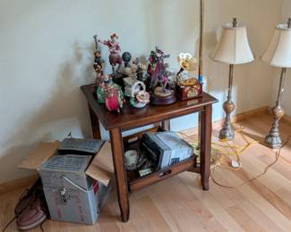 Music boxes and end table