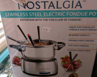 Stainless steel electric fondue pot