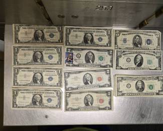 Silver certificates and other old currency