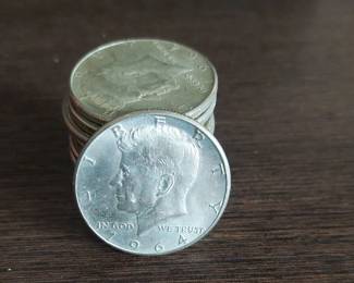 1964 Kennedy Half dollars, 90% silver