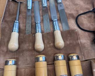 Traditional Woodworker Rasp and File Set with Leather Roll