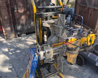 DEWALT Inch Double Bevel Sliding Compound Miter Saw with Central Machinery Roller Stand