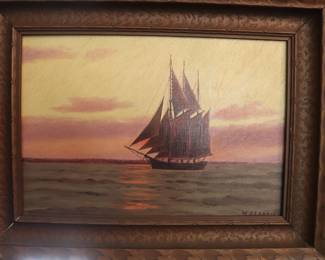 W H lannin Oil on Canvas Painting  Original art 