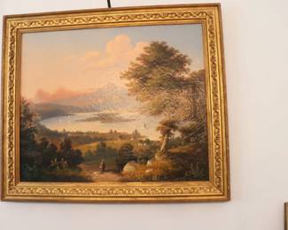  antique Hudson River School oil painting