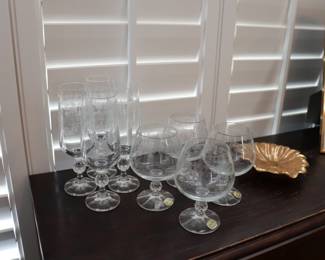  Bohemian Czechoslovakia Crystal Glasses 