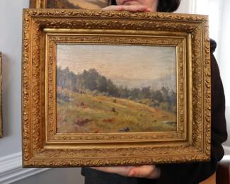 ANTIQUE HUDSON RIVER SCHOOL OIL ON CANVAS PAINTING