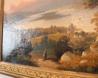  antique Hudson River School  oil painting
