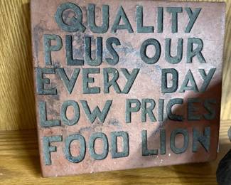 Vintage Food Lion Advertisement Sign