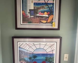 Fanch Ledan prints "Riveria Vista" and "Balcony by the Sea"