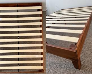 Pine wood full/double platform bed frame; Sealy Memory Foam Mattress (had mattress protector)