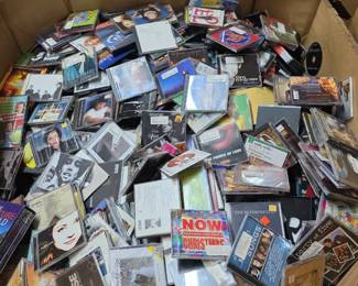 DVDS, CASETTES, CDS, VHS TAPES WILL BE $1.00 EACH