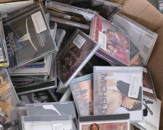 DVDS, CASETTES, CDS, VHS TAPES WILL BE $1.00 EACH