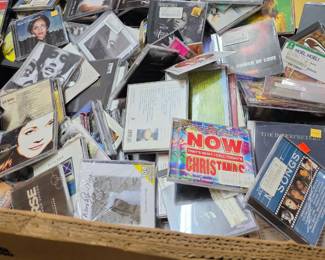 DVDS, CASETTES, CDS, VHS TAPES WILL BE $1.00 EACH