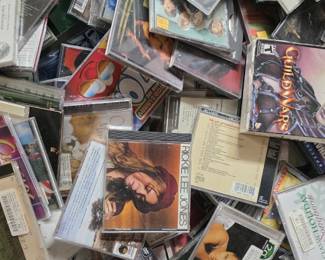 DVDS, CASETTES, CDS, VHS TAPES WILL BE $1.00 EACH