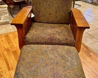 Mission style glider and ottoman 