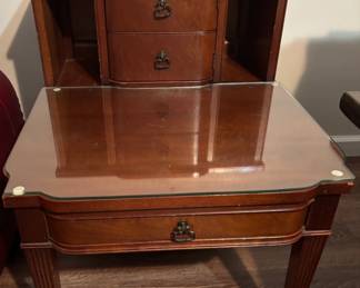 Telephone table with glass top